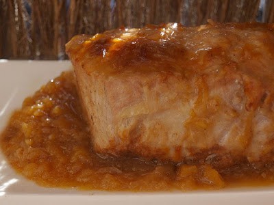 Lomo de cerdo en salsa de manzana